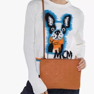 MCM Aren Crossbody Pouch Leather  Cognac